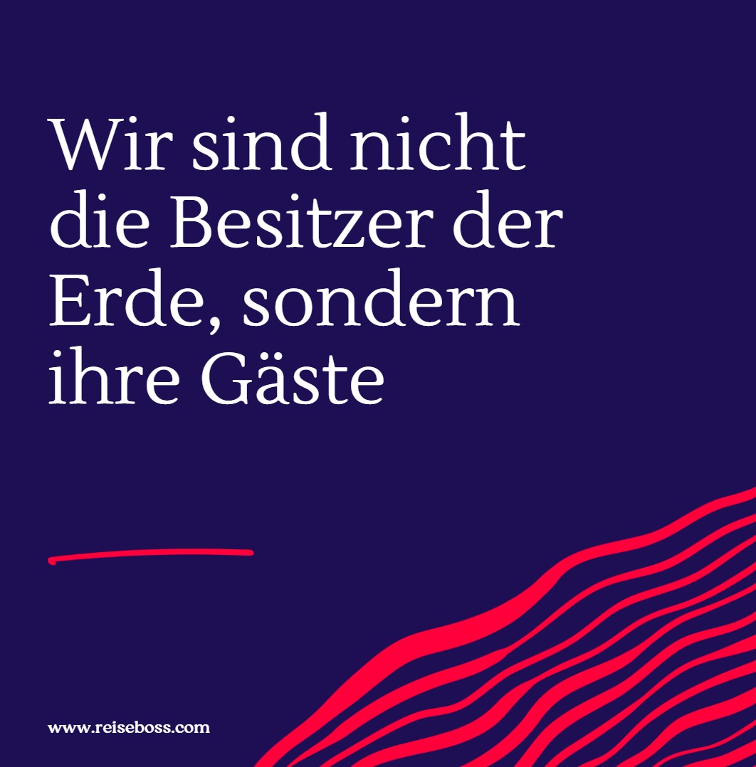 Wir sind nicht die Besitzer der Erde, sondern ihre Gäst